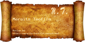 Mersits Teofila névjegykártya